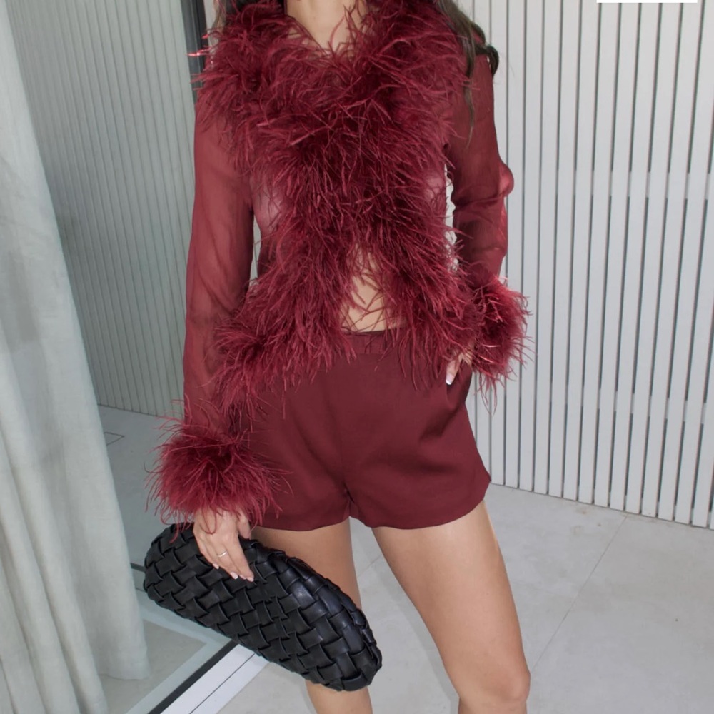 Like New-Bubish-Gigi feather top cherry